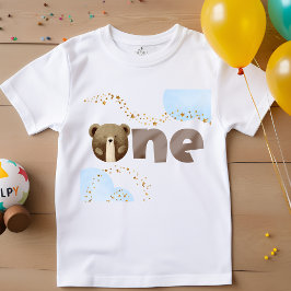 Akvarell vår lilla björn är en födelsedag t shirt