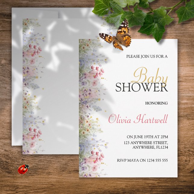 Akvarell vårblomma baby shower inbjudan (Skapare uppladdad)
