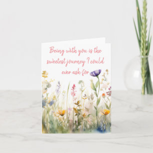 Akvarell Vårbukett Blommor Varje Firande Kort