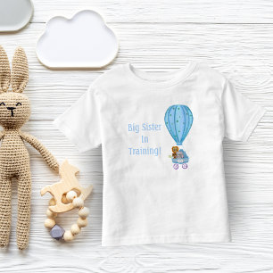 Akvarell Varmluftsballong Baby Shower Stor syster T Shirt