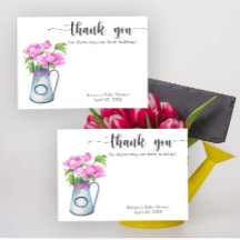 Akvarell vas med blommor tack baby shower