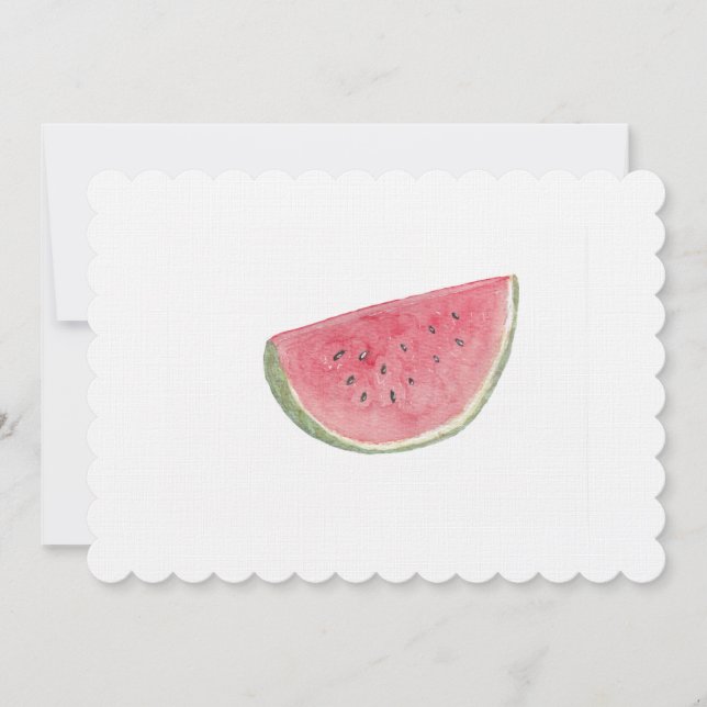 Akvarell Vattenmelon  Tack Kort (Framsida)
