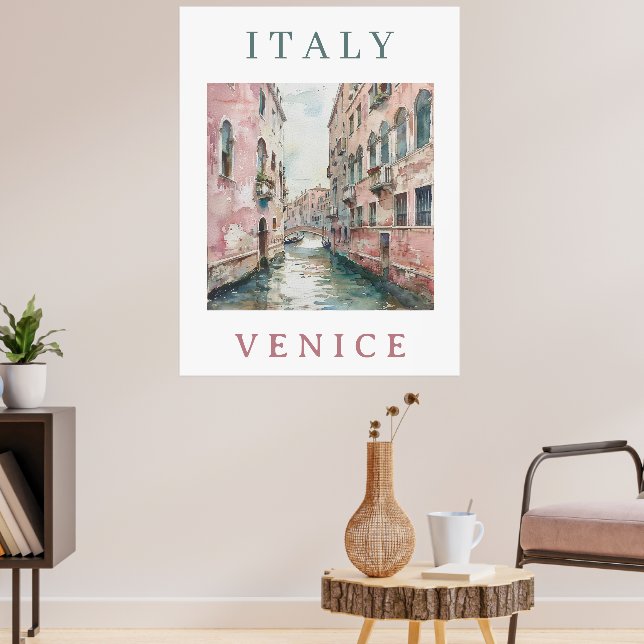 Akvarell Venedig i Italien Poster (Vardagsrum 3)