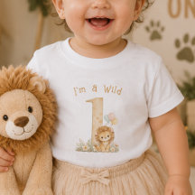 Akvarell Vild Första Födelsedags Baby T-Shirt