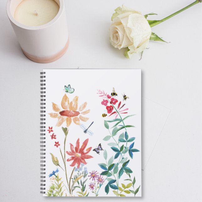 Akvarell Vilda Blommor  Anteckningsbok (Watercolor Wildflowers Notebook)