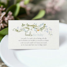 Akvarell Vilda Blommor Baby Shower Böcker för Bebi