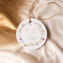 Akvarell Vilda Blommor Baby Shower Tacksamhet Gåvor Etiketter