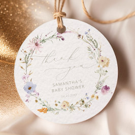 Akvarell Vilda Blommor Baby Shower Tacksamhet Gåvor Etiketter