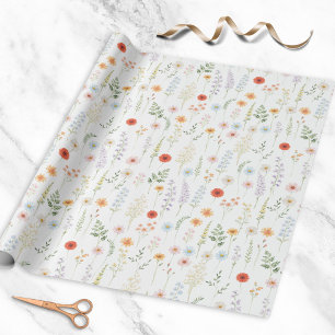 Akvarell Vilda Blommor Blommig Botanisk Mönster Presentpapper