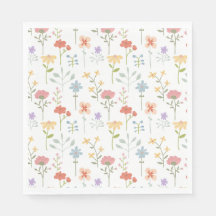 Akvarell Vilda Blommor Blommönster