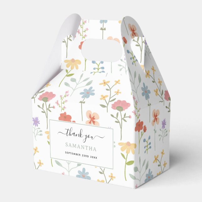 Akvarell Vilda Blommor Blommönster Presentaskar (Framsidan Sidan)