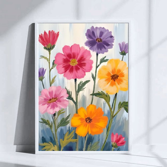 Akvarell Vilda Blommor | Fält med Blommor Målning Poster (Skapare uppladdad)
