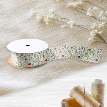 Akvarell Vilda Blommor Färgrik Rustik Mönstrad