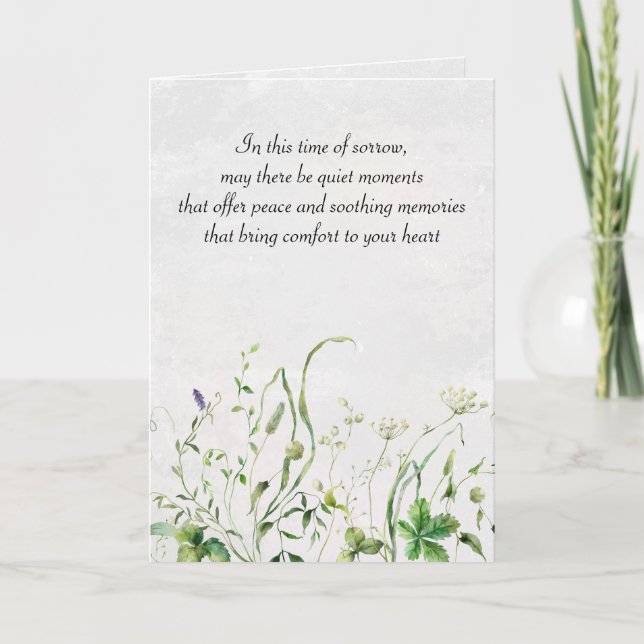 Akvarell Vilda Blommor För Sympati Kort (Framsida)