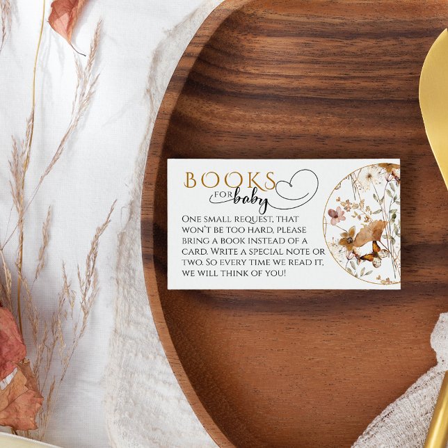 Akvarell Vilda Blommor Höst Bebis Shower böcker Tilläggskort (Skapare uppladdad)