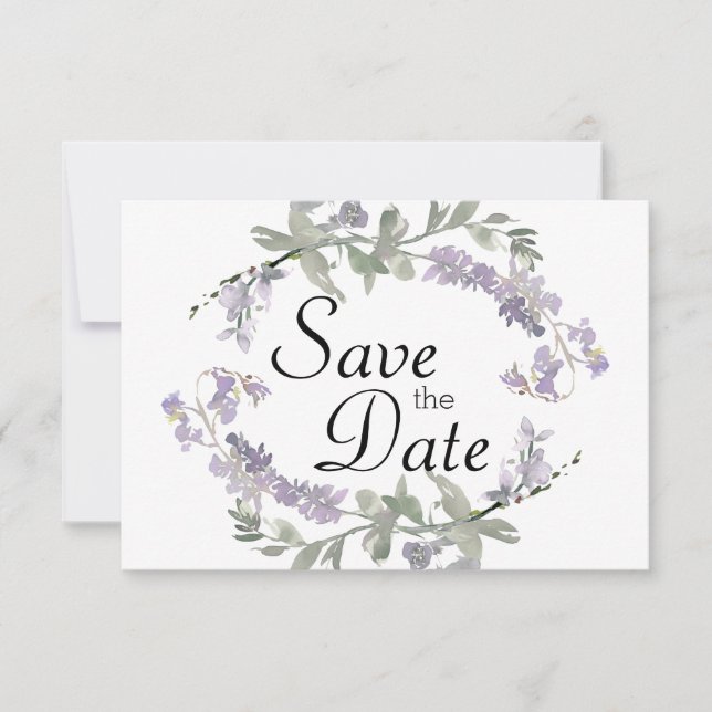 Akvarell Vilda Blommor Lavendel Spara Datumet (Framsida)