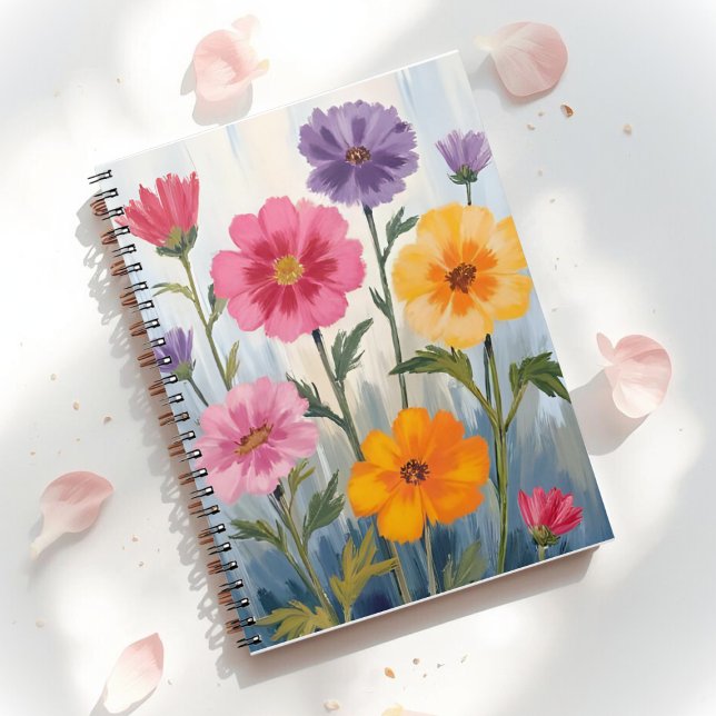 Akvarell Vilda Blommor | Målning av Blomsterfält Anteckningsbok (Skapare uppladdad)