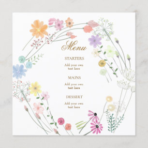 akvarell vilda blommor meny