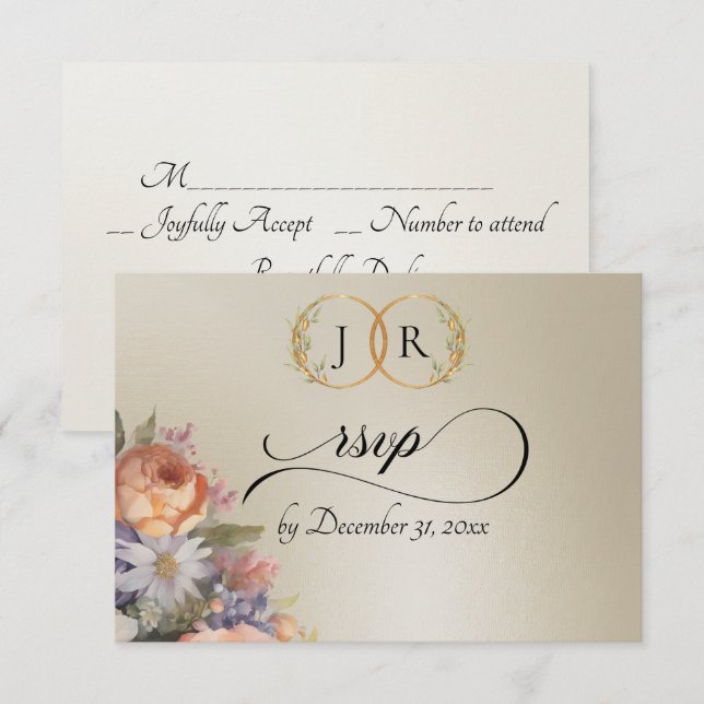 Akvarell Vilda Blommor - Vete OSA Kort (Fram/baksida)