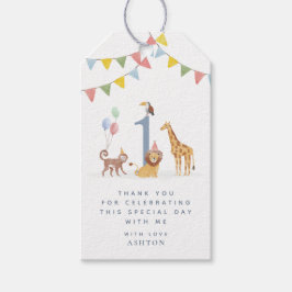 Akvarell Vilda Djur Vild En Tack Presentetikett