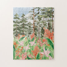 Akvarell Vildblomma Äng Blomma