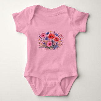 Akvarell Vildblomma Äng Bouquet Blommig Konst T Shirt