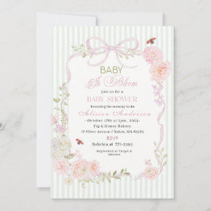 Akvarell Vildblomma Bebis i Knopp Baby shower Inbjudningar