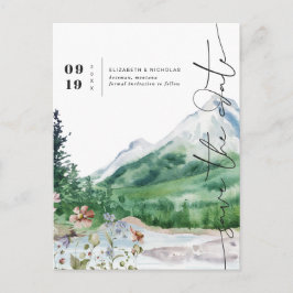 Akvarell Vildblomma Berg | Spara datum Meddelande Vykort