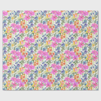 Akvarell Vildblomma Blommig - Pastell Rosa Lila  Presentpapper