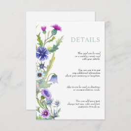 Akvarell vildblomma blomsterkrans bröllop tilläggskort