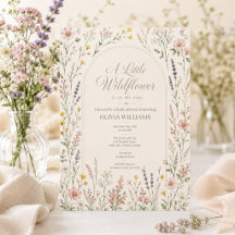 Akvarell Vildblomma Boho Barnkalas