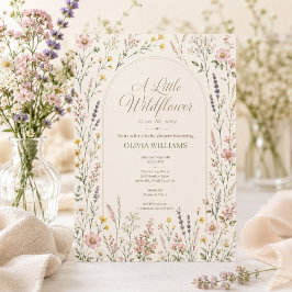 Akvarell Vildblomma Boho Barnkalas Inbjudningar