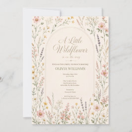 Akvarell Vildblomma Boho Barnkalas Inbjudningar