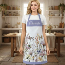 Akvarell Vildblomma Lila Monogram Namn