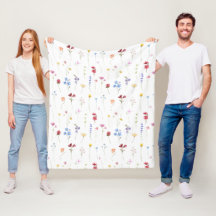 Akvarell Vildblomma Minimalistisk Boho Stuga