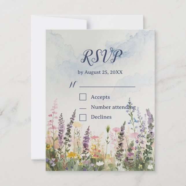 Akvarell Vildblomma QR-kod | Rustik Boho OSA Kort (Framsida)
