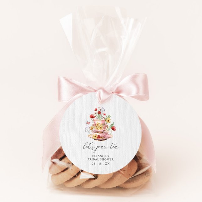 Akvarell Vildblomma Tesällskap Bröllopsdusch Runt Klistermärke (Skapare uppladdad)