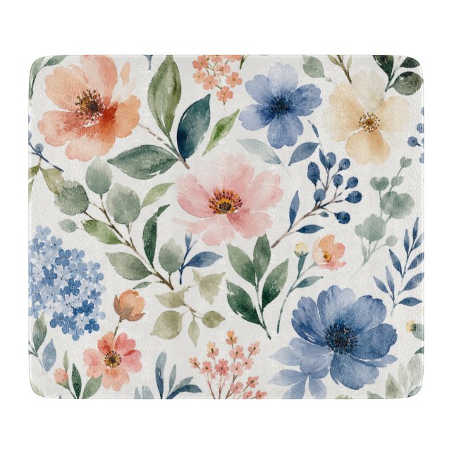 Akvarell Vildblommamönster Modern Botanik (Framsidan)