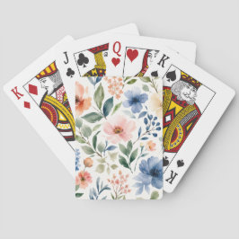 Akvarell Vildblommamönster Modern Botanik Casinokort
