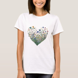 Akvarell Vildblommeäng Botanisk T Shirt