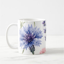Akvarell Vildblomsäng Blommig