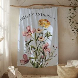 Akvarell Vildblomsbukett #1 Personligt namn Fleecefilt
