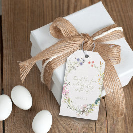 Akvarell Vildblomskrans Presentetikett