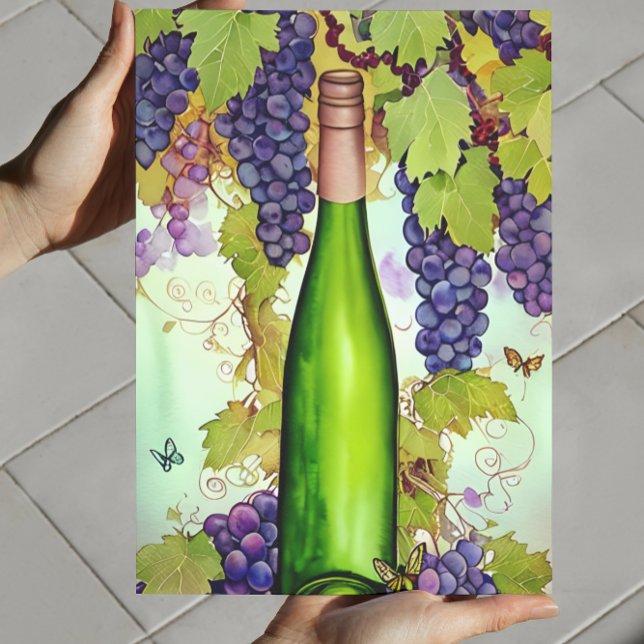 Akvarell Vin Konst  Poster (Choose digital format and print your own at home!)