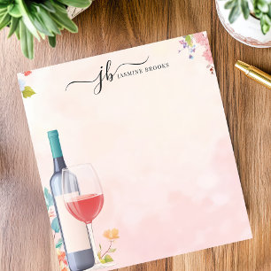 Akvarell Vinkara Floral Personlig Anteckningsblock