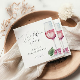 Akvarell Vino före bröllopet Bridal Shower servett