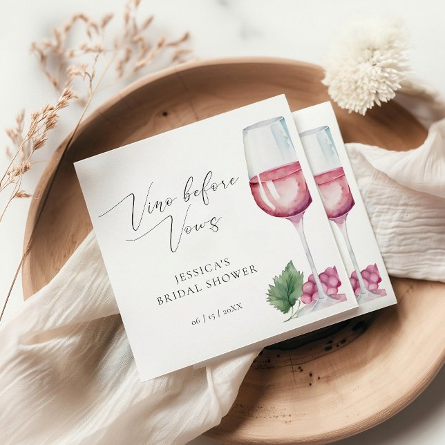 Akvarell Vino före bröllopet Bridal Shower servett (Skapare uppladdad)