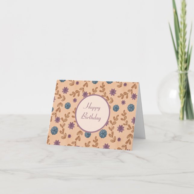 Akvarell Vintage Blommor Kort (Framsida)