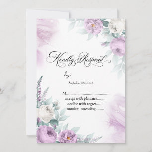 Akvarell Violetta Rosor Prickar RSVP Inbjudningar