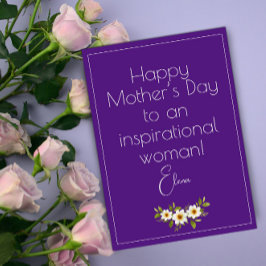 Akvarell vita blommor mor lila kort